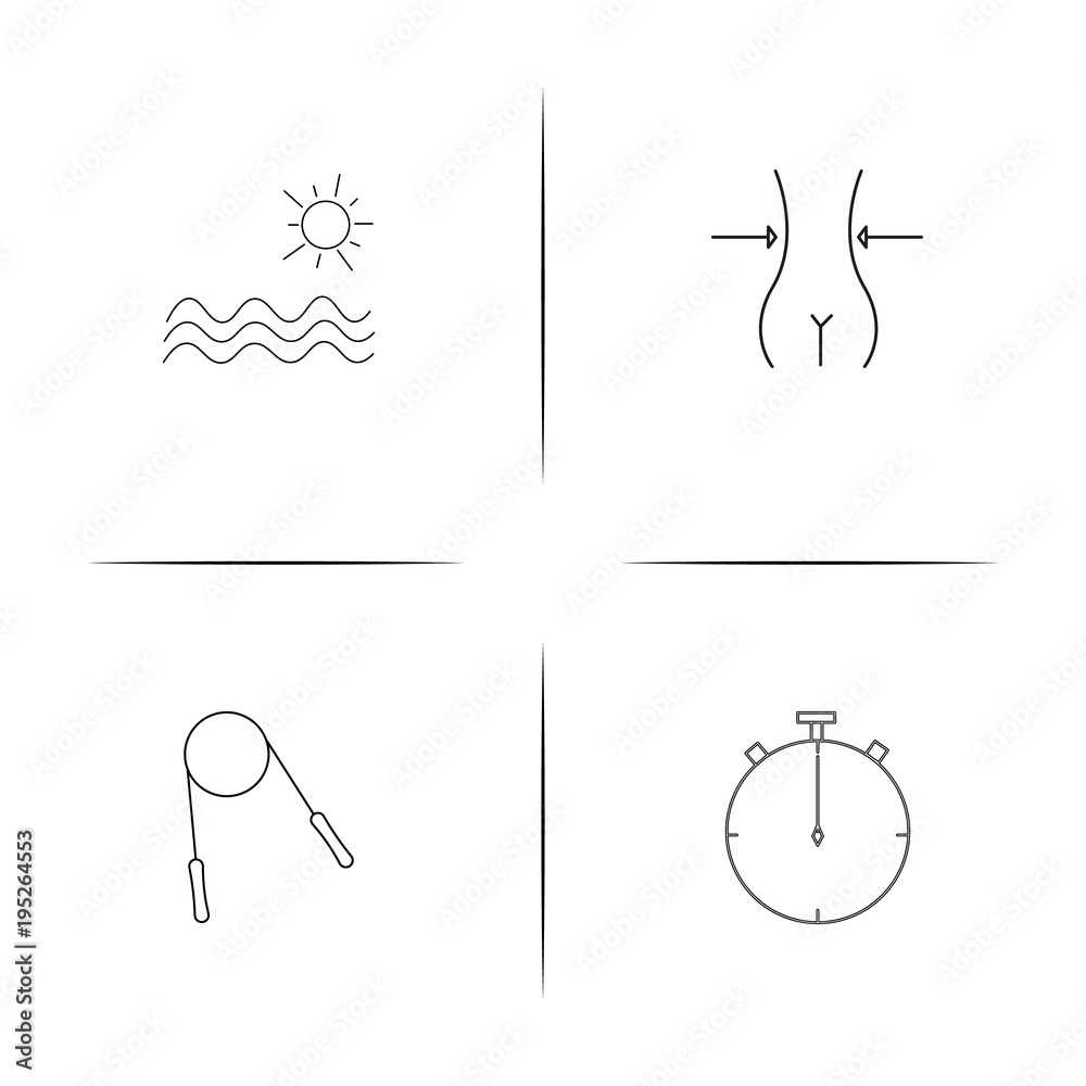 Sport Fitness And Recreation simple linear icon set.Simple outline icons Sport Fitness And Recreation simple linear icon set.Simple outline icons