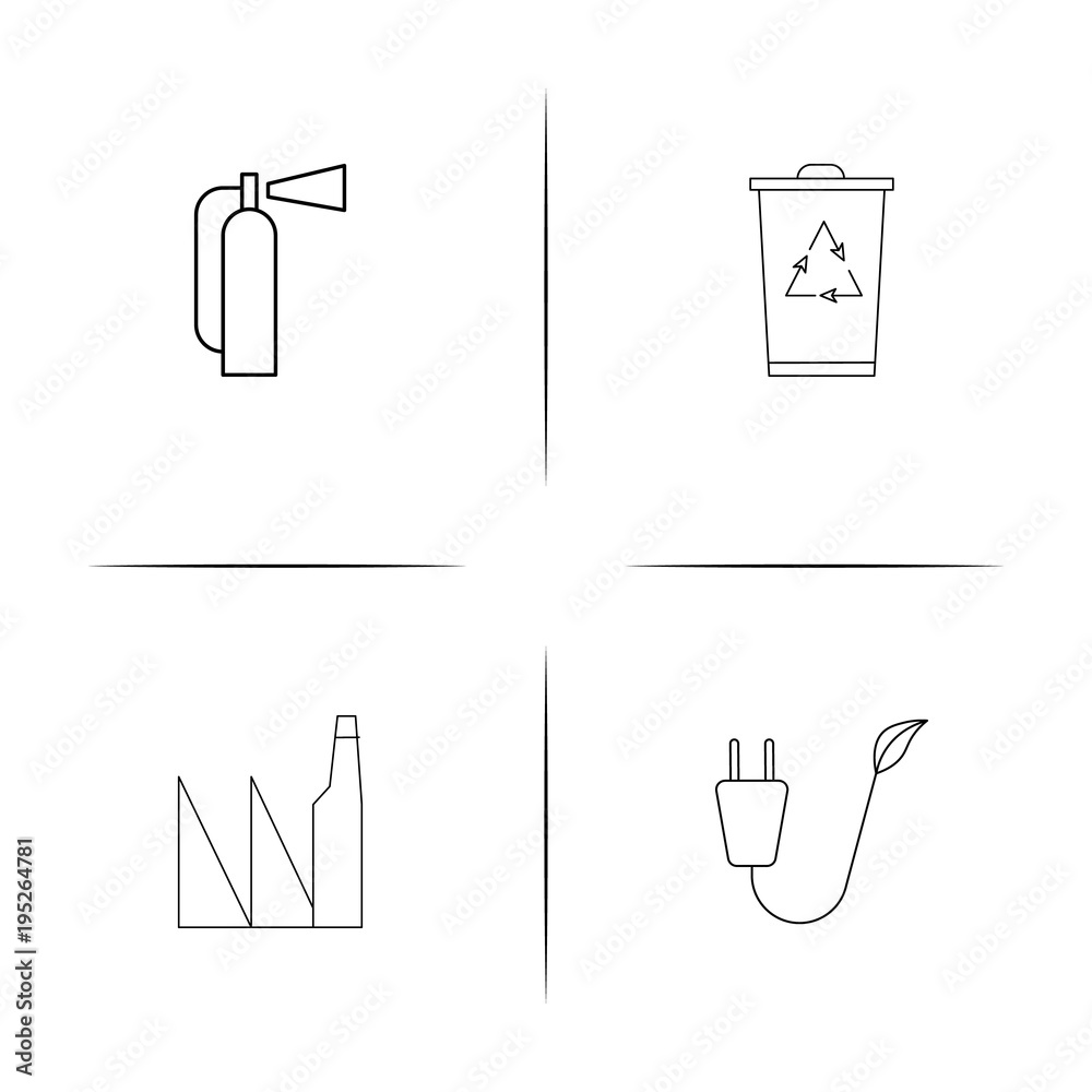 Industry simple linear icon set.Simple outline icons Industry simple linear icon set.Simple outline icons