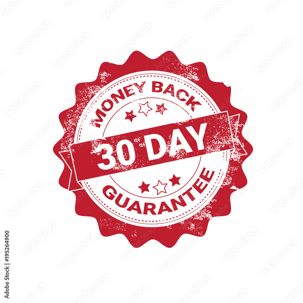Money Back Guarantee Badge Red Grunge Sticker Or Stamp Template Isolated Vector Illustration
