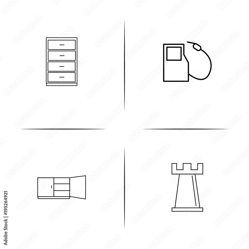 Industry simple linear icon set.Simple outline icons