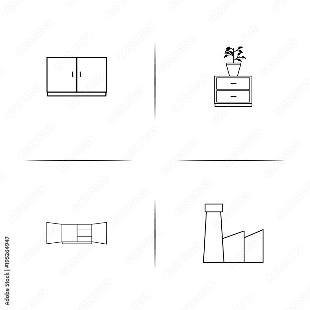 Industry simple linear icon set.Simple outline icons Industry simple linear icon set.Simple outline icons