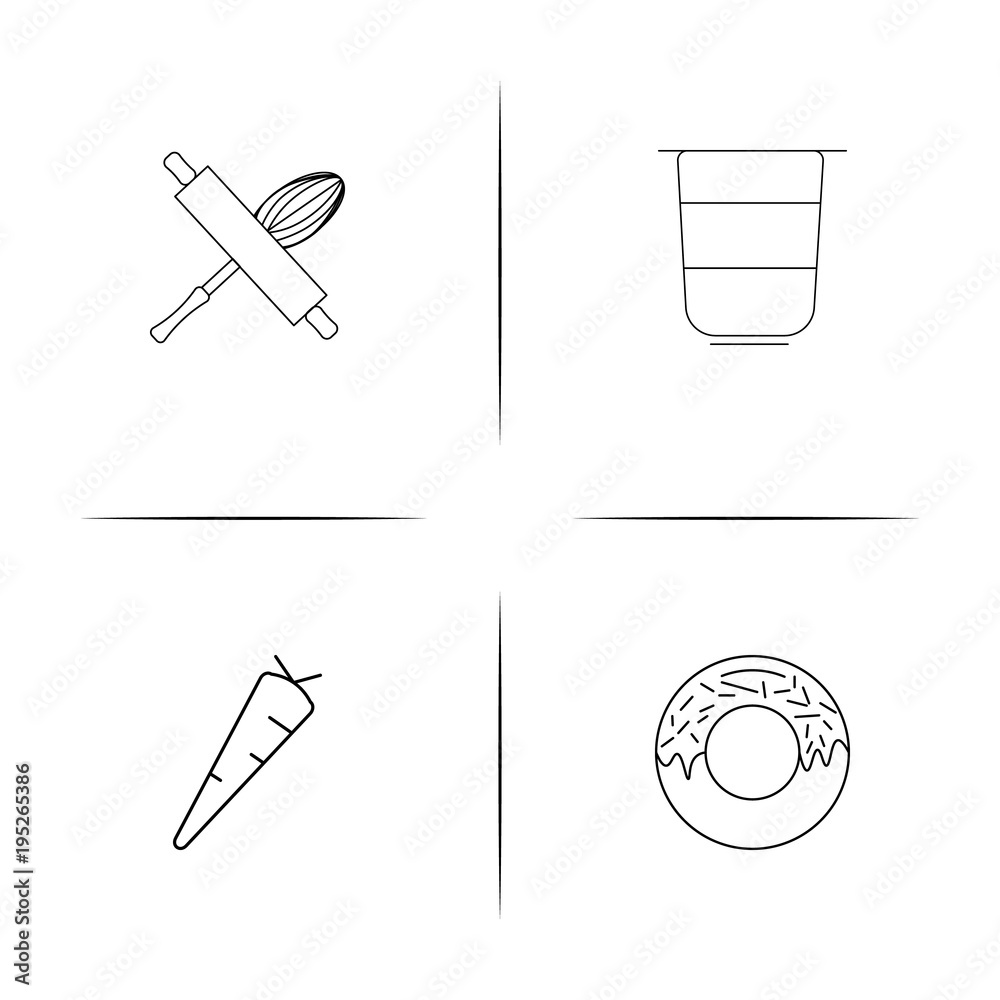 Food And Drink simple linear icon set.Simple outline icons Food And Drink simple linear icon set.Simple outline icons
