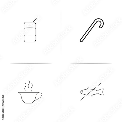 Food And Drink simple linear icon set.Simple outline icons