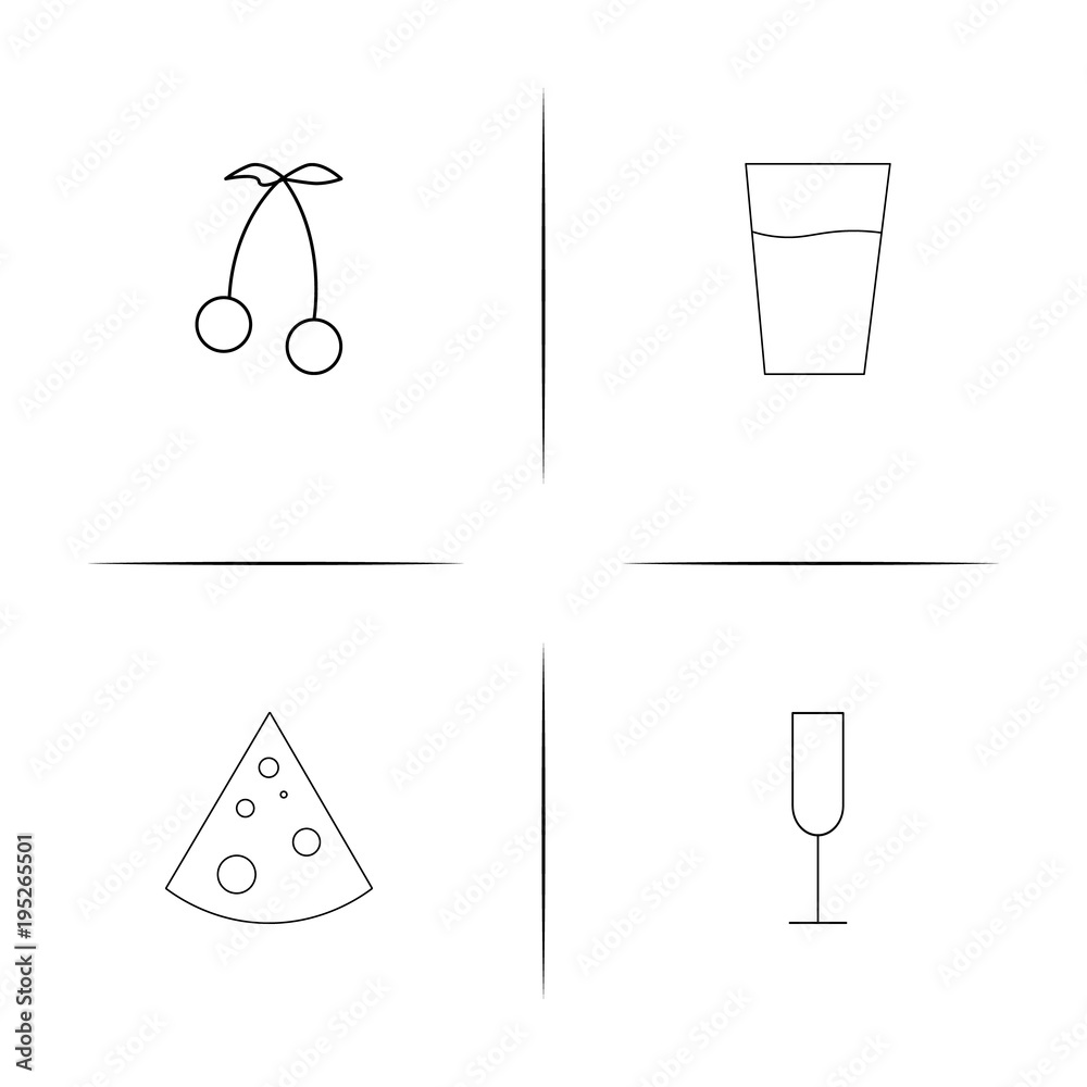 Food And Drink simple linear icon set.Simple outline icons Food And Drink simple linear icon set.Simple outline icons