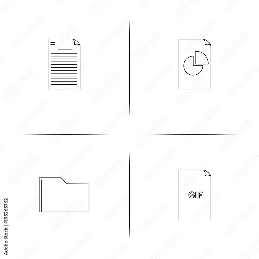 Files And Folders, Sign simple linear icon set.Simple outline icons Files And Folders, Sign simple linear icon set.Simple outline icons