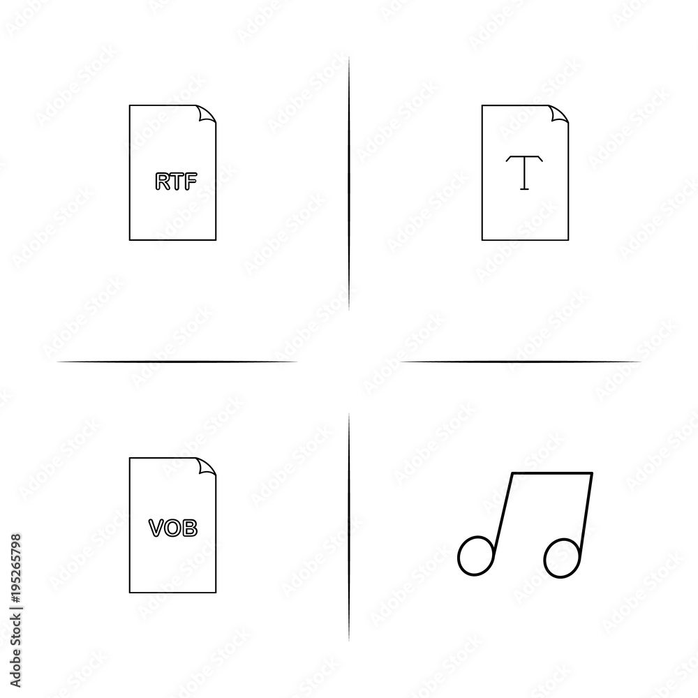 Files And Folders, Sign simple linear icon set.Simple outline icons Files And Folders, Sign simple linear icon set.Simple outline icons