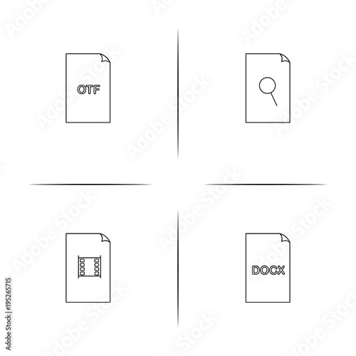 Files And Folders, Sign simple linear icon set.Simple outline icons