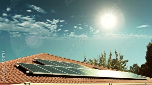 Solar panels on a household roof