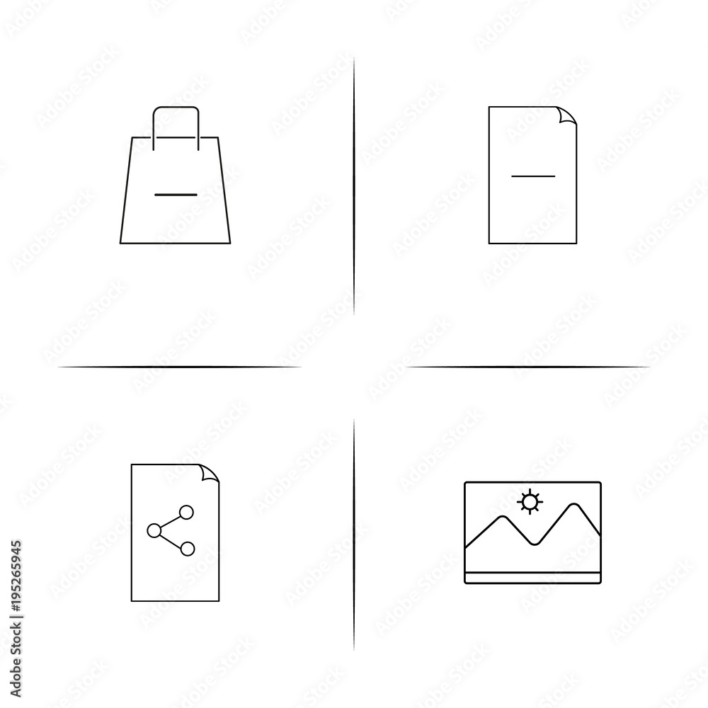 Files And Folders, Sign simple linear icon set.Simple outline icons Files And Folders, Sign simple linear icon set.Simple outline icons