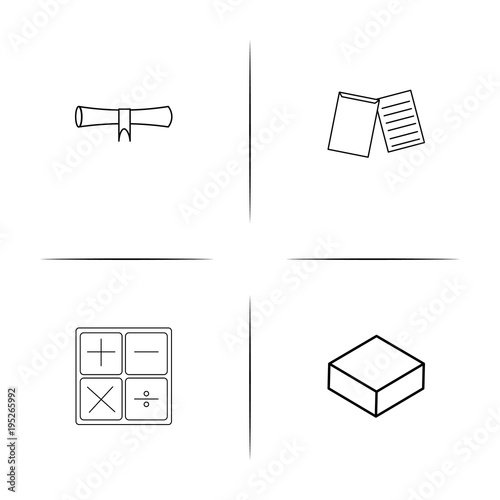 Education simple linear icon set.Simple outline icons