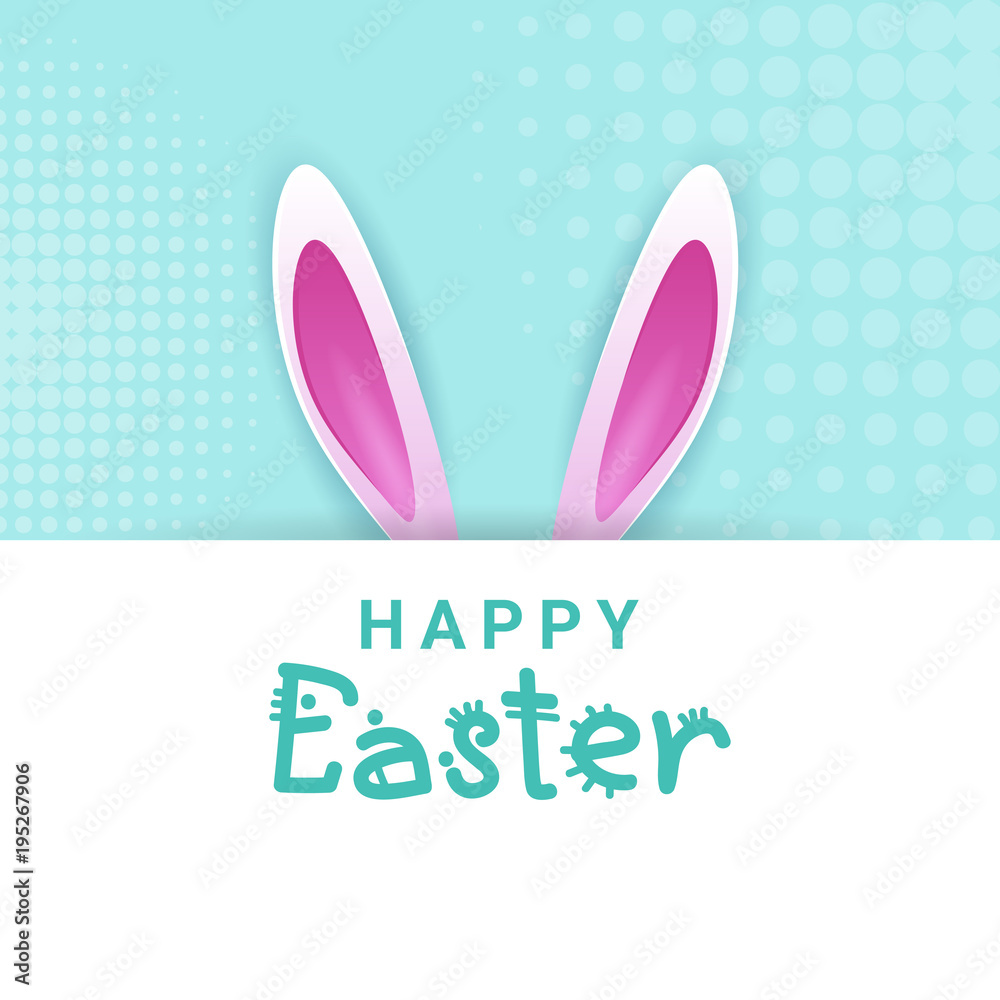 Creative Happy Easter Greeting Card With Bunny Ears On Pop Art Retro Background Vector Illustration Creative Happy Easter Greeting Card With Bunny Ears On Pop Art Retro Background Vector Illustration