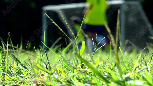 Kids playing soccer/football