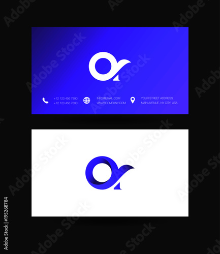 Letter A Logo icon with business card vector template. 