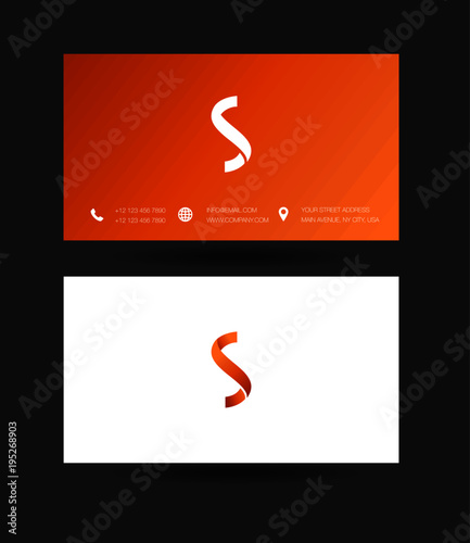 Letter S Logo icon with business card vector template. 