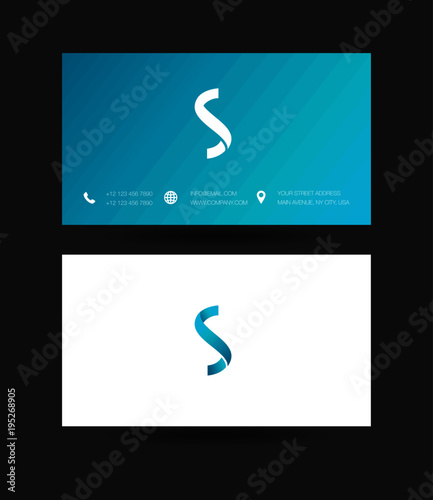 Letter S Logo icon with business card vector template. 