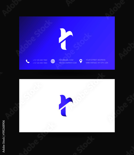 Letter R Logo icon with business card vector template. 