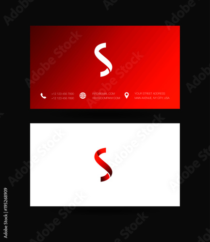 Letter S Logo icon with business card vector template. 