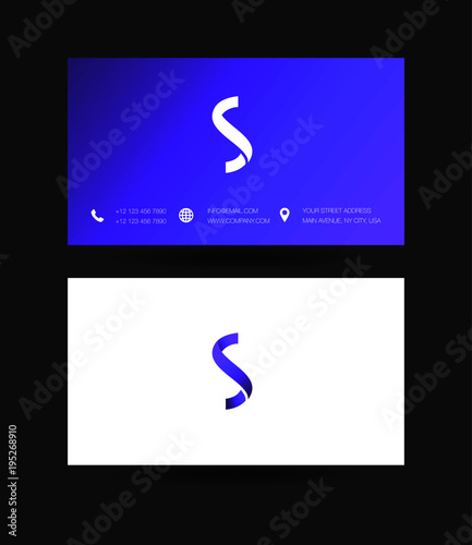 Letter S Logo icon with business card vector template. 