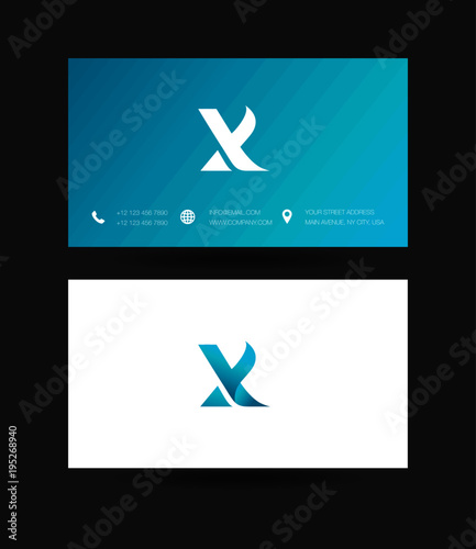 Letter X Logo icon with business card vector template. 