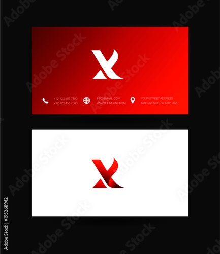 Letter X Logo icon with business card vector template. 