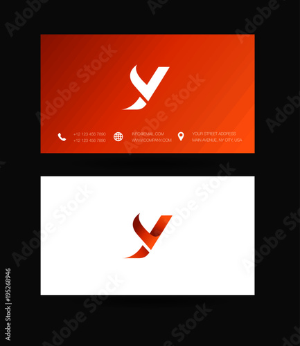 Letter Y Logo icon with business card vector template. 