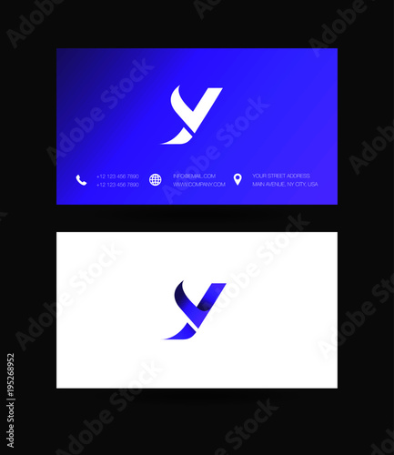 Letter Y Logo icon with business card vector template. 