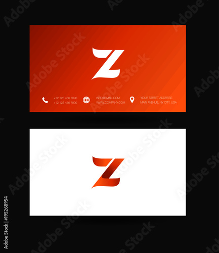 Letter Z Logo icon with business card vector template. 