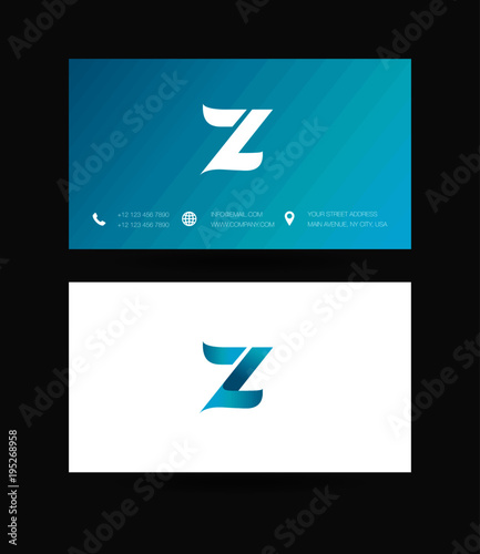 Letter Z Logo icon with business card vector template. 