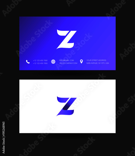 Letter Z Logo icon with business card vector template. 