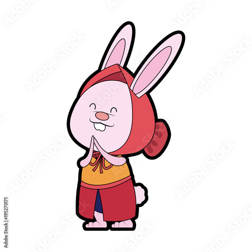 Cute rabbit cartoon vector illustration graphic design