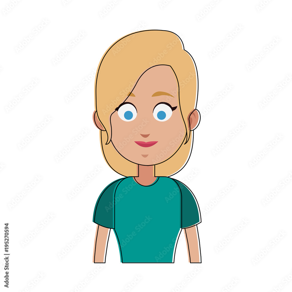 Young woman smiling cartoon vector illustration graphic design Young woman smiling cartoon vector illustration graphic design