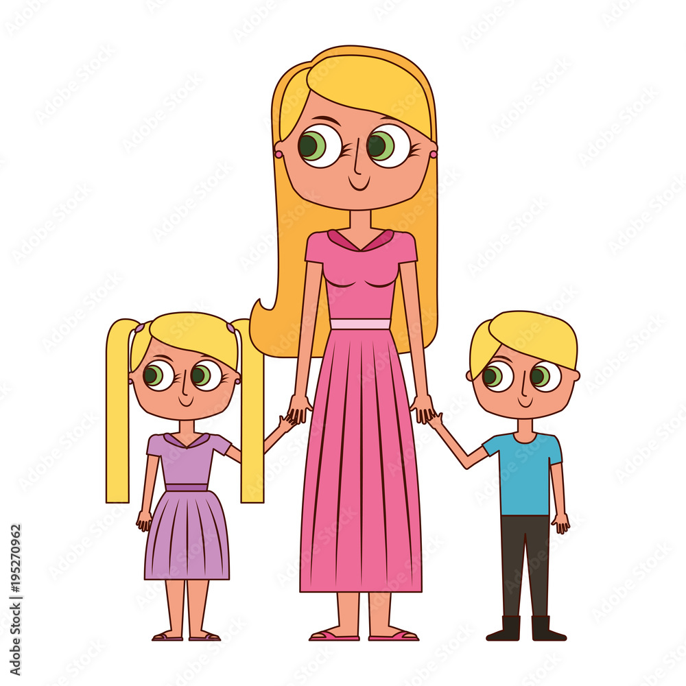 mother and her kids together holding hands mother and her kids together holding hands