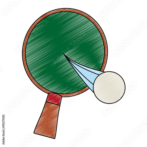 Ping pong racket with ball icon vector illustration graphic design