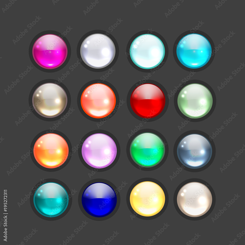 Set of glossy button icons for your design Set of glossy button icons for your design