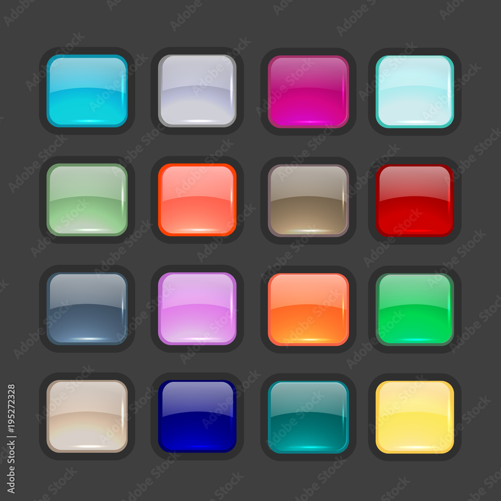 Set of glossy button icons for your design Set of glossy button icons for your design