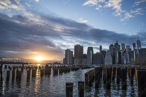 Sunset with Manhattan Skyline 
