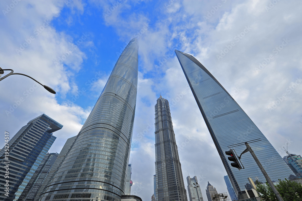 Shanghai world financial center skyscrapers in lujiazui group