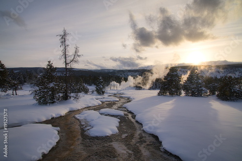 Sunset and Hot Springs and Geysers © Taha