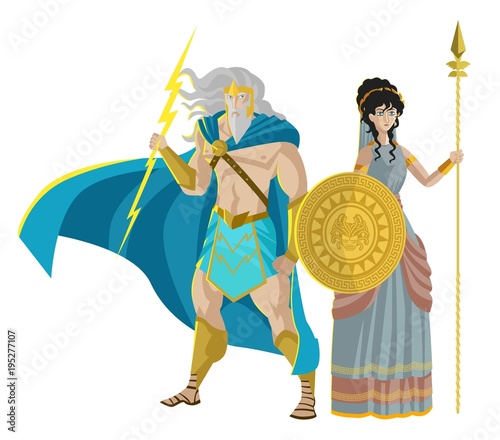 palas athena minerva and zeus jupiter gods