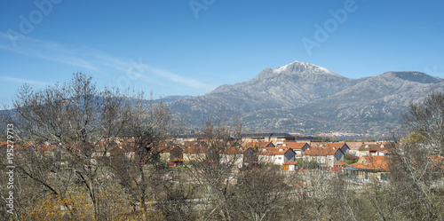 Views of the city of Cerceda, in the province of Madrid, Spain. In the background it can be seen The Maliciosa Peak, with 2.227 m. photo