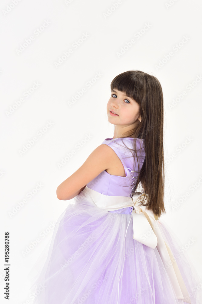 cute little girl in fashionable dress