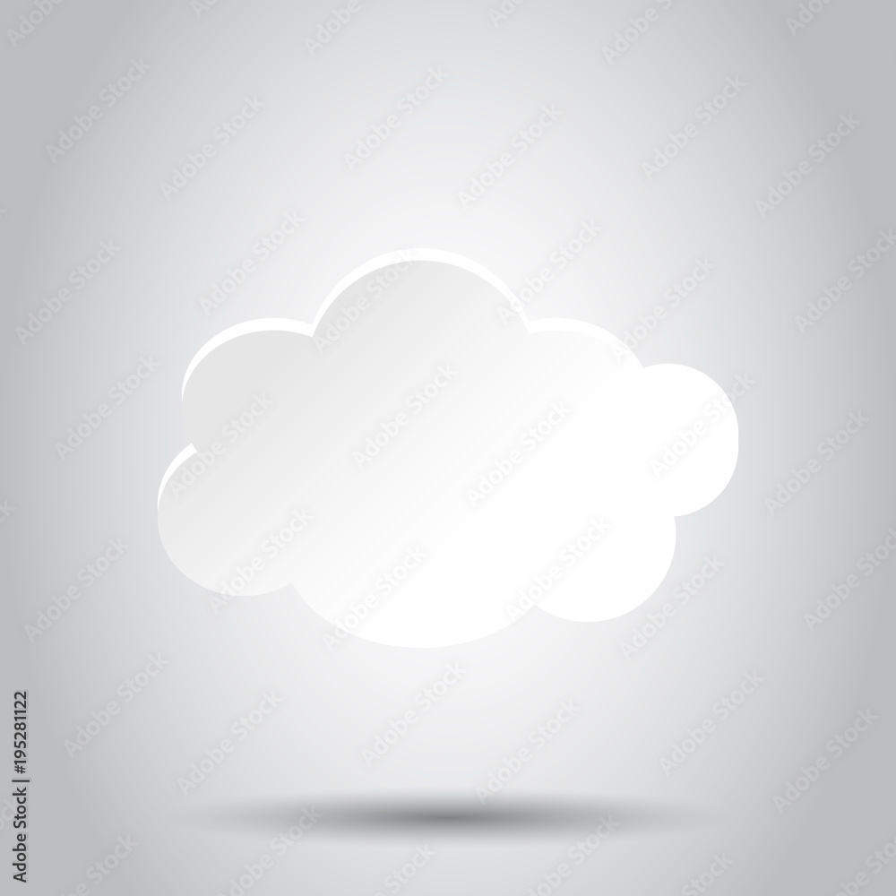 Cloud sky vector icon. Clouds with shadow flat vector illustration. Cartoon bubble business concept pictogram. Cloud sky vector icon. Clouds with shadow flat vector illustration. Cartoon bubble business concept pictogram.