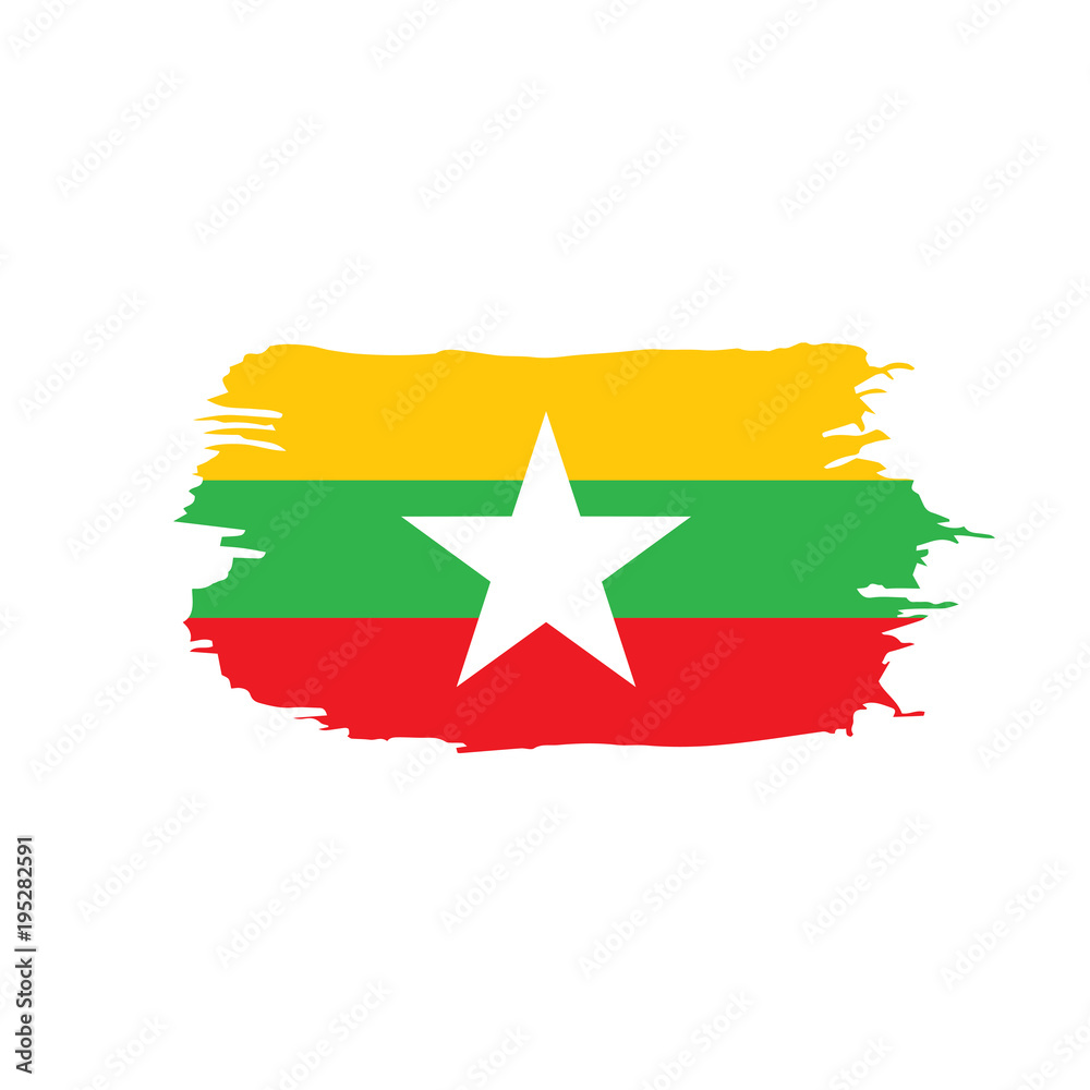 Myanmar flag, vector illustration