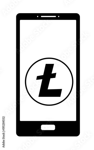 crypto coin litecoin on  a screen phone