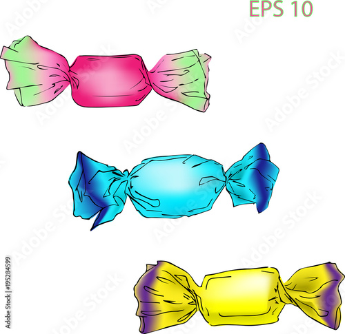 A set of sweets in wraps