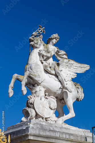 The statue of Mercury riding Pegasus in Paris photo