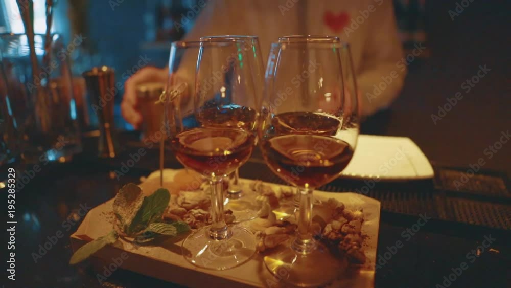 rum set in dark bar rum set in dark bar
