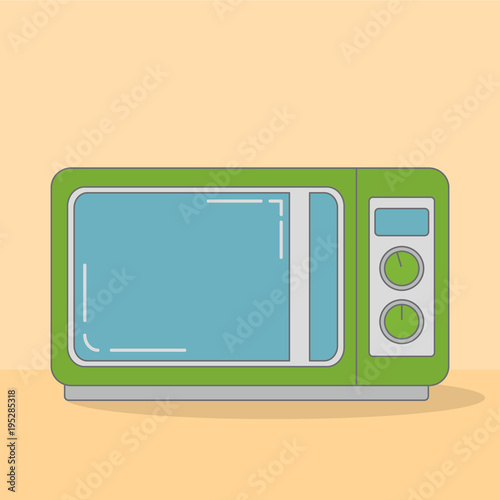 The microwave oven in flat style a vector. Kitchen equipment for cooking.Household appliances. For a warming up and preparation and defrosting of food