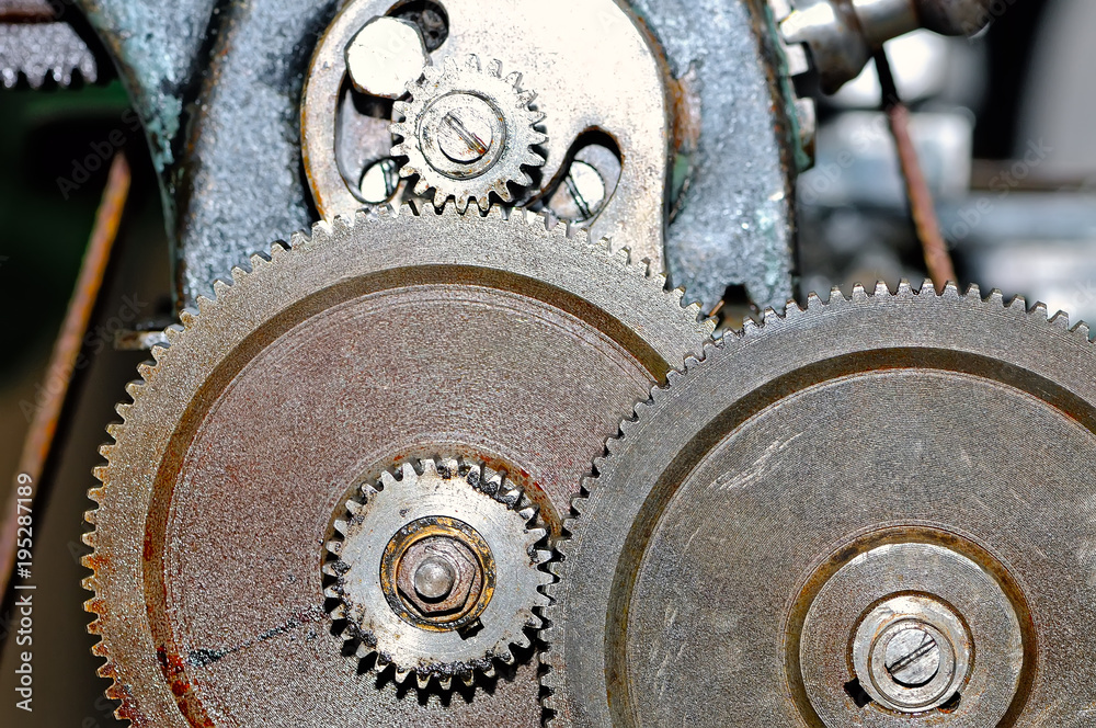 Rusty gears of the old industrial mechanism Rusty gears of the old industrial mechanism