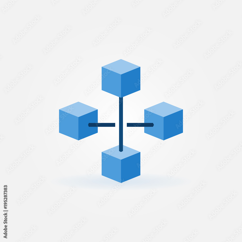 Fototapeta premium Vector blockchain technology modern sign or icon